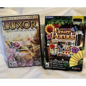 Luxor Quest For Afterlife & Flower Paradise PC CD-ROM Games Sealed